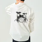 ロジローのドラム(ネコ)黒 ワークシャツ