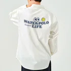 sports_tower スポーツタワーの水球・目玉・すいきゅう・WATER POLO・デザイン・Tシャツ・かっこいい・かわいい・男子・女子・ボール・スポーツ・巻き足・ハンドリング・出足・ドリブル・リターン・ワンタッチシュート・チームワーク Work Shirt