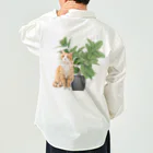 𝙈𝙊𝙈𝙊'𝙨 𝙎𝙝𝙤𝙥の植物とねこ ワークシャツ