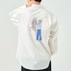 いちずでざいんの猫を抱っこして喜ぶおじさん Work Shirt