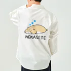 おもしろ書道Tシャツ専門店『てんくり』のNEKASETE（寝かせて）ハムスター② ワークシャツ