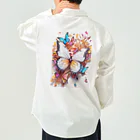 ちょもらんまのColorful butterflies Work Shirt