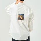 コハクの家の可愛いフクロウのイラストグッズ Work Shirt