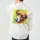 ハッピー・ディライト・ストアの見つめる愛犬 ワークシャツ