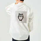 Owlの白黒フクロウちゃんのイラストグッズ ワークシャツ