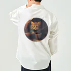 blue_7777　まねきねこショップの土管に住み着いた野良猫 Work Shirt