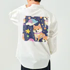 ゆんまるの夜空に柴犬 Work Shirt