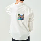 KSK SHOPの絵画のようなチンクエテッレの風景 Work Shirt