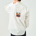 毎日がにゃんとも幸せ マサッチShopのレトロバイクドット　夕日編　№３ Work Shirt