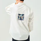 KEIZOKUの可愛らしい天使のシロクマのイラストグッズ ワークシャツ