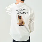 おもしろ書道Tシャツ専門店『てんくり』のNO CAT NO LIFE!! ワークシャツ