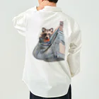 有限会社サイエンスファクトリーのタヌキのムギとお出かけ ワークシャツ