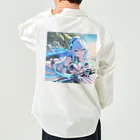 シロクマペンギンのエルフのサイバーピアニストの夏休み Work Shirt