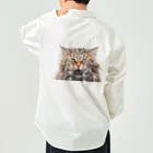 日向ぼっこのずぶ濡れ猫 Work Shirt