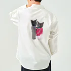 Parallel_merchの黒猫の親子 Work Shirt