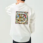 alphabet stained glassのstained glass B ワークシャツ