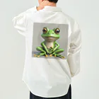 カエルグッズの正面蛙 Work Shirt