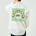 カエルグッズのHAPPYカエル5匹 Work Shirt