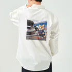 Colorful Canvasの車のバッテリーがあがって、立ち往生しているコーギー Work Shirt