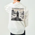 d-design-labの戦に敗れた武士が佇む風景画4 ワークシャツ