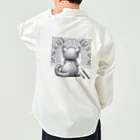 にくきゅう299のBack-raised Dream Cat Work Shirt
