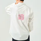 ペコりんショップのピンクフラワーバタフライ Work Shirt