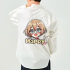 Kusareshiroの金髪ショートカット眼鏡美少女ちゃん Work Shirt