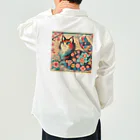 chaochao0701の浮世絵風　カラフル猫「Ukiyo-e-style Colorful Cat」「浮世绘风格的多彩猫」 ワークシャツ