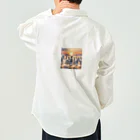 nigihayahiの夕焼けを走るシマウマ Work Shirt