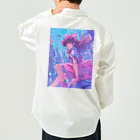 シロクマペンギンの昭和レトロアニメ風近未来ガール Work Shirt