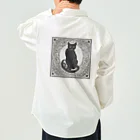 動物デザイングッズの黒猫 Work Shirt