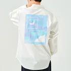 チョコミントの飛行機雲と三日月 Work Shirt