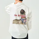 毛玉のおうちチャリティーグッズ販売suzuri部のI'M SCARED. Work Shirt