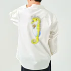 LalaHangeulのタツノオトシゴさんはイクメンです　バックプリントバージョン Work Shirt