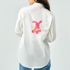 Rabbitflowerのネオンうさ（ピンク） ワークシャツ