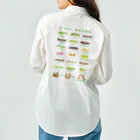 さちこの生物雑貨のイモムシ・けむし図鑑(文字緑) ワークシャツ