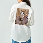 猫又雑貨店のあざと可愛いアイカ姐さん ワークシャツ