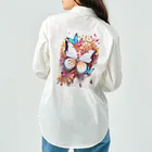 ちょもらんまのColorful butterflies Work Shirt