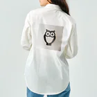 Owlの白黒フクロウちゃんのイラストグッズ ワークシャツ