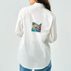 KSK SHOPの絵画のようなチンクエテッレの風景 Work Shirt