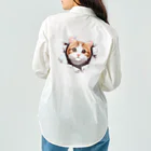 飛び出す！アニマルショップの飛び出す猫 Work Shirt