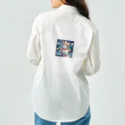 動物のおもしろ可愛いグッズの雪だるにゃん Work Shirt