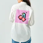 takuSHOP99のドット絵のサクランボ ワークシャツ
