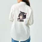 かさぎたすくのね子ちゃんと子ネコ　だっこ ワークシャツ