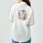 ファンシーTシャツ屋のパステルカラーの花束 ワークシャツ