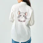 もふっとチンチラ🐭のチンチラ（シナモン） Work Shirt