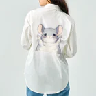 もふっとチンチラ🐭のばんざいチンチラ Work Shirt