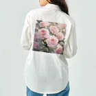 okierazaのペールピンクのバラの花束 Work Shirt