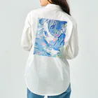 【抽象画】melty moon【フルイドアート】のデカルコマニーI ワークシャツ