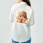 AQUAMETAVERSEのキャプをかぶった可愛い子犬 Marsa 106 ワークシャツ